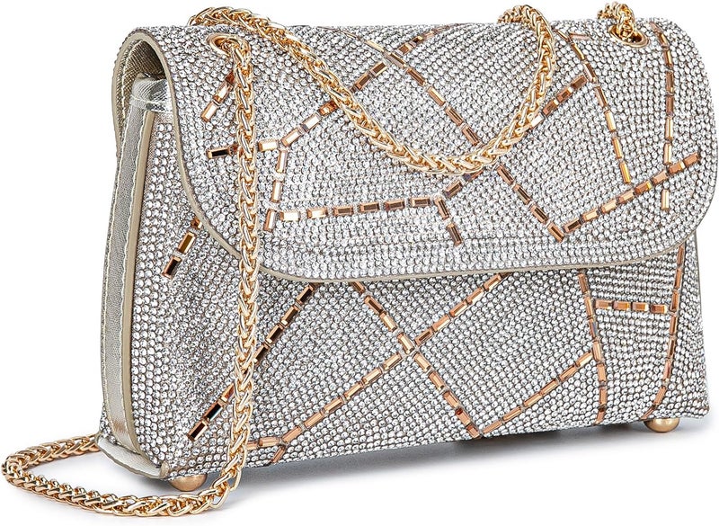 BBTT.ful Shoulder Bags Crossbody Bag Purses Handbags Crystals Rhinestone Evening Bag for Women Clutch Purse with Chain - Image 1